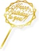 Party Time Hexagonal Shape "Happy Birthday To you" Acrylic Golden Color Happy Birthday Cake Topper for Birthday Decoration/Happy Birthday Cake Decoration Item - Cake Topper