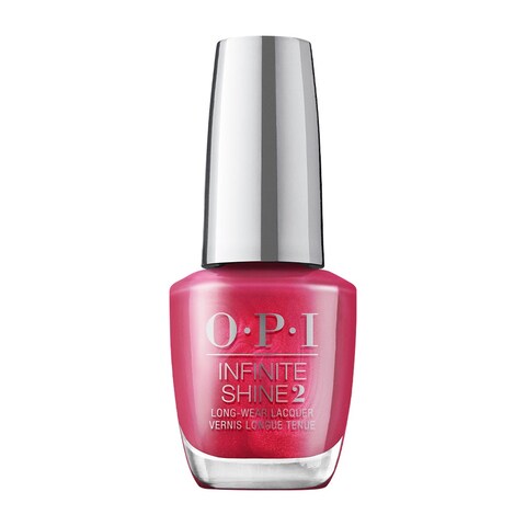 OPI Nail Polish, Infinite Shine Long-Wear Lacquer, 15 Minutes of Flame, Pink Nail Polish, 0.5 fl oz