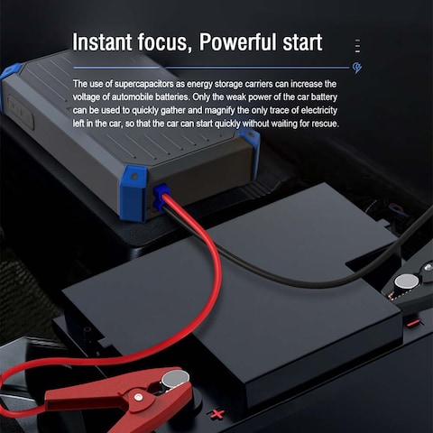 BRAVE Portable Car Jump Starter, 12V Super Capacitor Jump Starter (Up to 6.0L Gas, 4.0L Diesel Engine), Super Safe, Self -Charging to 100% in less than 3 minutes with Carrying Case