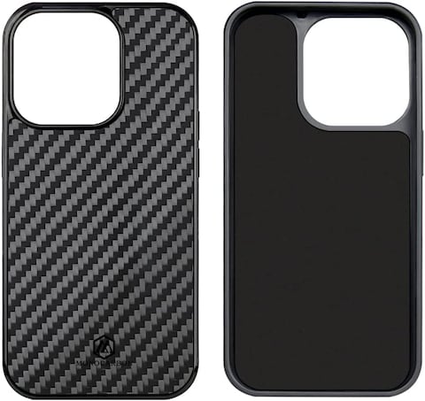 Monocarbon Real Carbon Fiber Case For iPhone 14 Pro Max Cover [Magsafe Compatible] Military Grade - Matte Black