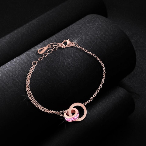 Aiwanto Bracelet for Women&#39;s Stone Beautiful Hand Bracelet Chain Jewelry (Rose Gold)
