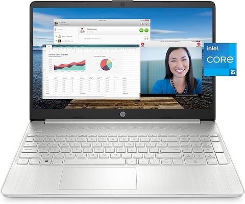 HP 15DY Laptop, 11th Gen Intel Core i5-1135G7 Processor, 8GB RAM, 512GB SSD Storage, 15.6&quot; Full HD IPS Display, Windows 11, HP Fast Charge, Silver-International Version