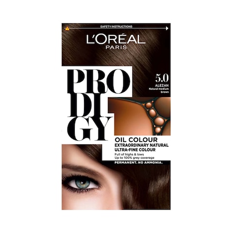 Loreal Paris Prodigy Permanent Chestnut Oil Hair Color 5.0 Light Brown 120GR