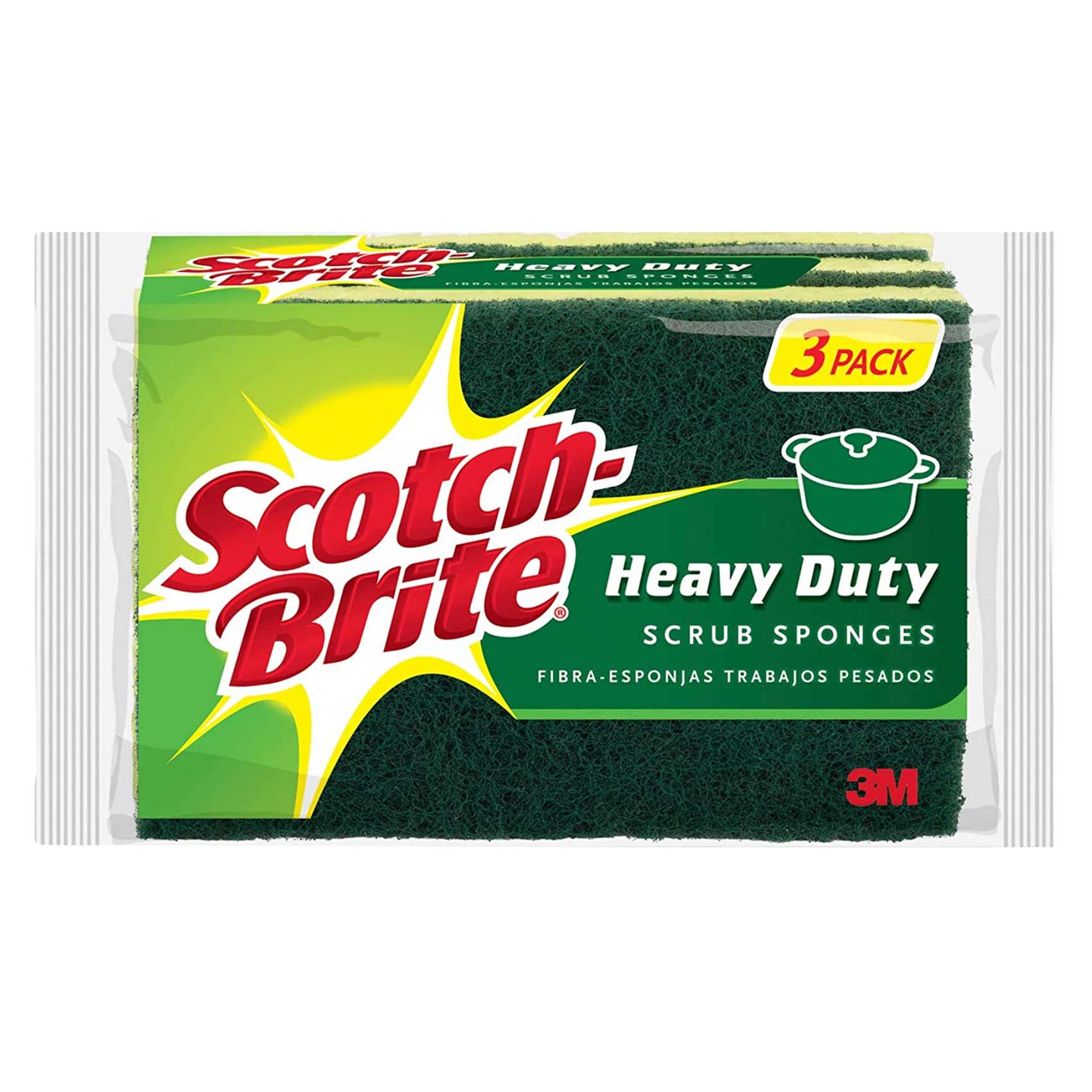 Scotch Brite Heavy Duty Scrub Sponges 3Pcs
