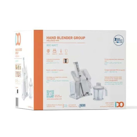 IDO Group Hand Blender 800 Watt - White - HBLG800