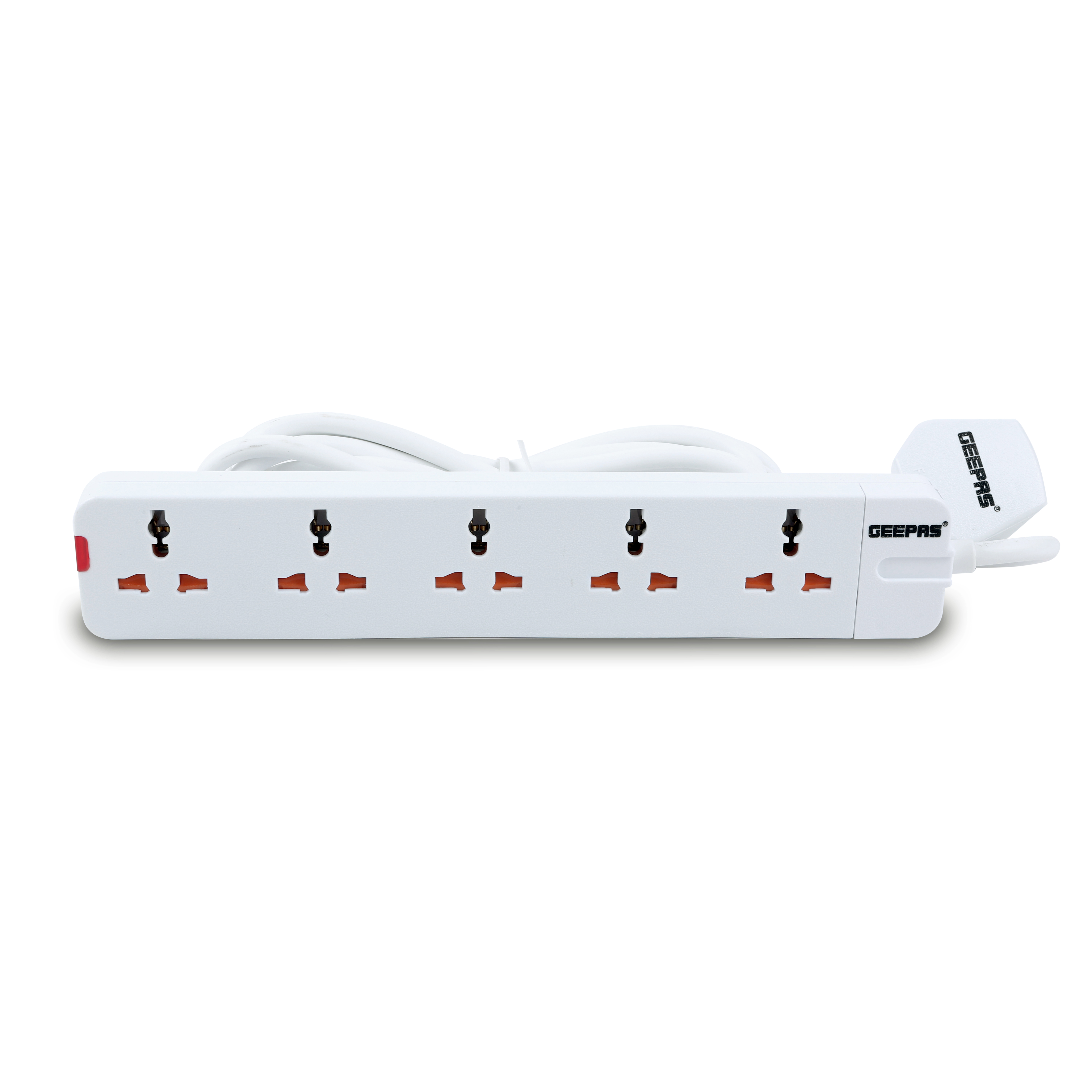 Geepas 5 Way Extension Socket 13A - Extension Lead Strip With LED Indicators | Extra Long Cord With Over Current Protected | Ideal For All Electronic Devices