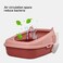 Cat litter box with scoop, Semi-enclosed cat litter basin high fenced and detachable cat toilet, Anti-splashing, Easy to clean prevent sand leakage and reduce bacteria (Red Color) 44 cm L