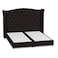 In House Al Dimashqi Linen Bed Frame - Single - 200x120cm - Dark Brown