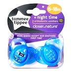 Buy Tommee Tippee Closer To Nature Night Time Soother TT43336264 Blue Pack of 2 in UAE