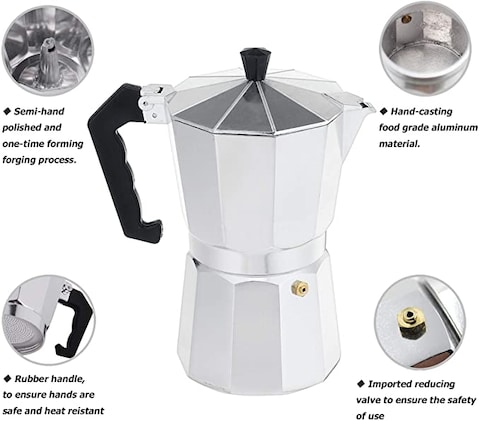 LIYING Aluminum Stovetop 6-cup Espresso Maker