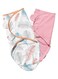 Moon Organic Swaddle Lightweight - Feather Print And Pink, Pack Of 2