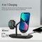 Promate Wireless Charging Station, 4-in-1 Charging Dock with 5W Magnetic MFi Apple Watch Charger, 15W Qi Charging Stand, 24W USB-C Power Delivery Port and 5W/10W Qi Charging Pad, Bonsai Black