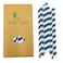 Navy Blue Stripe Paper Straws, Straws Blue, Navy Straws, Cake Pops Sticks, Non Plastic Disposable Biodegradable Straws(Navy Blue)