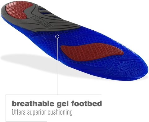 Airplus Extreme Active Gel Lightweight And Breathable Shoe Insoles For Cushion And Support, Men&#39;s, Size 7-13