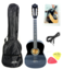 Mike Music 38 inch Classical-Electric Nylon String Guitar, Right, with Bag,Capo,Cable, Picks(Classical-Electric, Black
