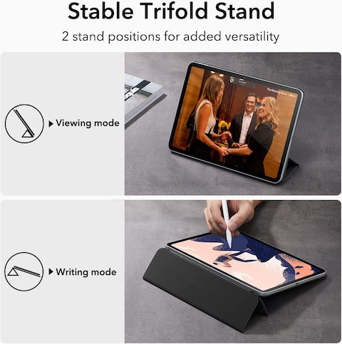 ESR Rebound Magnetic Case Compatible With iPad 10th Generation (2022), Convenient Magnetic Attachment, Two-Way Trifold Stand, Lightweight Protection, Auto Sleep/Wake, Silky-Smooth Cover, Black