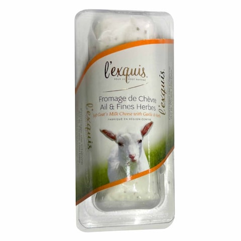 L&#39;exquis Goat Garlic Cheese With Ash Mini Buche 150g