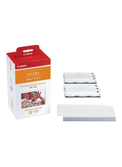 Canon Rp-108 Postcard Size Colour Ink/Paper Set - 108 Prints