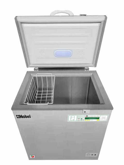 Nobel 150 L Gross / 141 L Net Capacity Single Door Freezer, Gas R600A, Lock And Key, 3 Star Rating, Adjustable Thermostat, Outer condenser NCF171RH Silver
