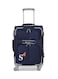 Senator Soft Shell Medium Checked Luggage Trolley For Unisex Ultra Lightweight Expandable Suitcase With 4 Wheels LL003 Navy Blue