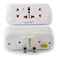 Terminator Multi Adaptor Universal 3 Pin Flat With Switch 1 Way 3 Pin Spocket + 2 Way 2 Pin Socket