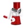 Generic-Red Multifunctional Food-grade Stainless Steel Vegetable Slicer Chopper Fruit Cutter Cheese Shredder Rotary Drum Grater 3 Stainless Steel Blade(Red)