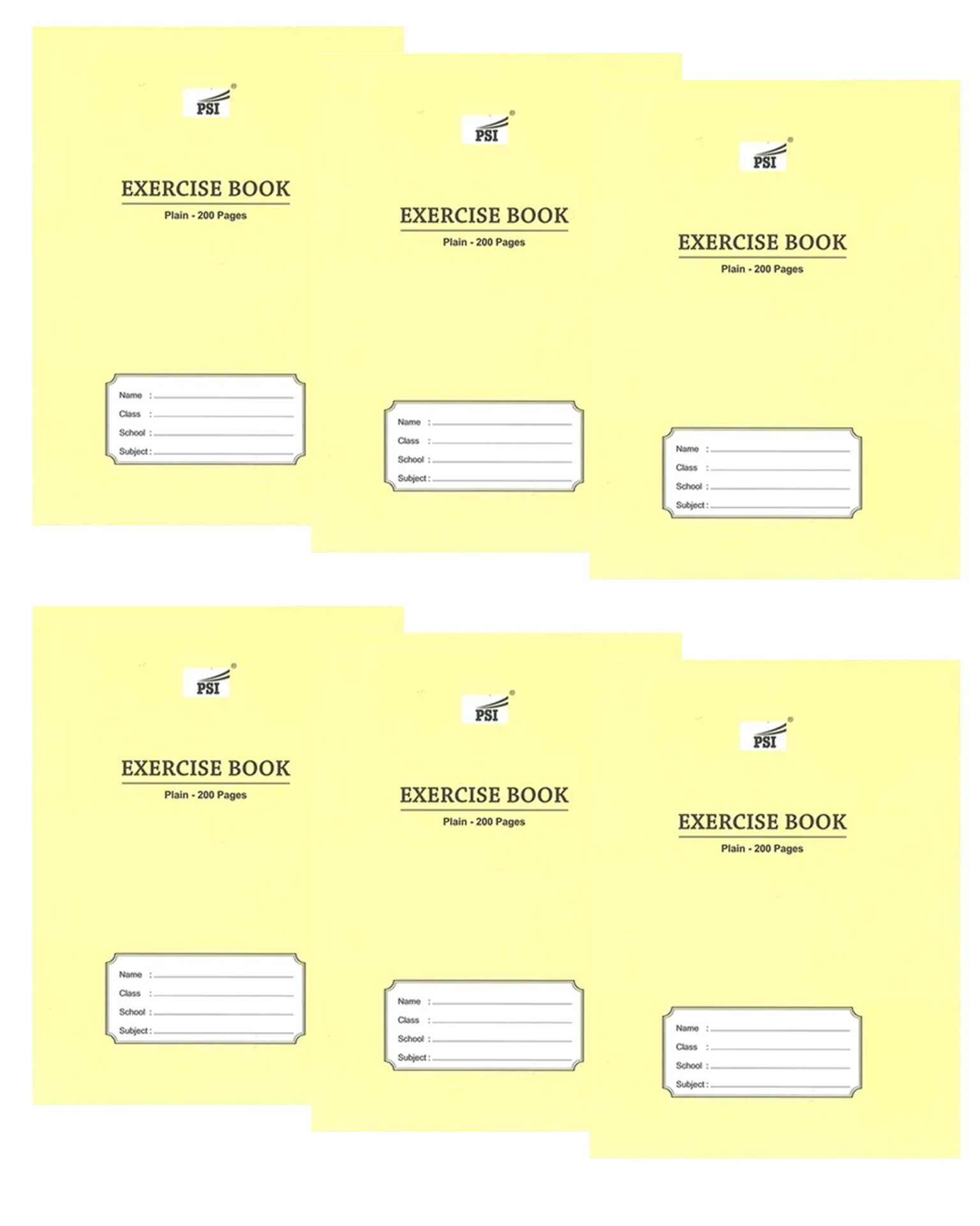 Buy 6-Piece Plain Exercise Notebook 200 Pages Online | Carrefour UAE