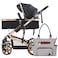 Teknum 3 in 1 Pram Stroller and Diaper Bag Bundle - Black