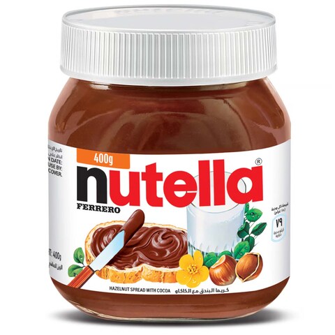 Nutella Hazelnut Chocolate Breakfast Spread, Jar, 400g​