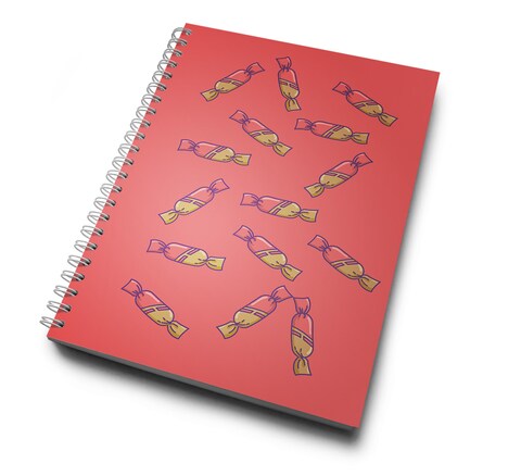 Loud Universe Hardcover Notebook Candy Pattern Cute Candy Spiral Notebook with Premium High Quality Paper A5 Size