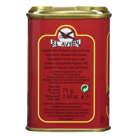 EL AVION Pimenton Dulce Ahumado Smoked Mild Paprika 75g
