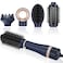 4 in 1 Hairdryer Hot Air Brush Set, Styler Set, Hairdryer Brush with 4 Attachments For Drying, Smoothing, Volume and Styling, Ion Care Blue