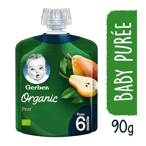 Buy Gerber Organic Pear Puree From 6 Months 90g in Saudi Arabia