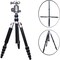 Coopic T-25C+L30S Carbon Fiber 3 In 1 Tripod Monopod Ball Head Max 63 Inch/160 cm With Fluid Metal Ball Video Head 1/4-Inch Quick Shoe Plate And Bag For DSLR Camera Video Camcorder Load Up To 15 Kg
