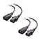 
DKURVE&reg; 2-Pack Computer to PDU Power Extension Cord, Power Extension Cable (IEC C14 to IEC C13 PDU Power Cord) (1.8M)