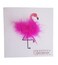 Fluffy pink flamingo Birthday card.