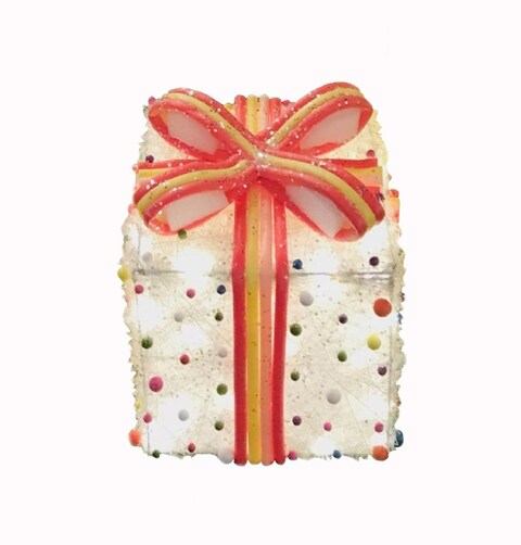 Colorful Gift Box with Warm LED Fairy Lights Openable Top Cover 25x21cm