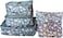 6 Set Travel Storage Bags Multi-functional Clothing Sorting Packages,Travel Packing Pouches, Luggage Organizer Pouch (Blue daisy)