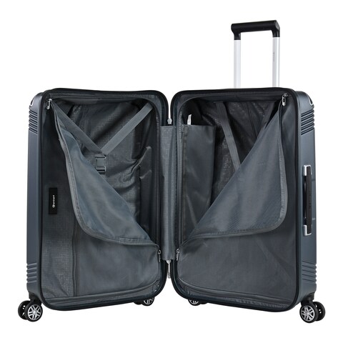 Eminent Hard Case Travel Bag Large Luggage Trolley Polycarbonate Lightweight Suitcase 4 Quiet Double Spinner Wheels With Tsa Lock KK10 Graphite