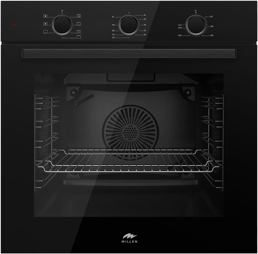 MILLEN Built In Electric Oven 7 Cooking Modes, 78L - 3 Year Warranty, SCHOTT Inner Glass, MEO 6001 BB