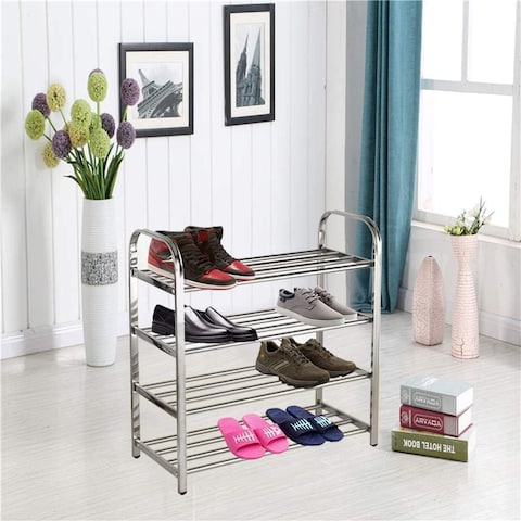 Atraux Stainless Steel Shoe Rack Storage, Shoe Organizer, Holds up to 12-15 Pairs 4-Tiers