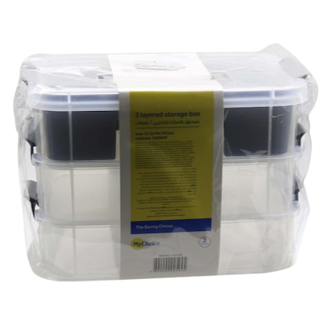 My Choice 3 Layered Storage Box 12.2x8.2x12.6cm Clear