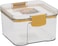 Royalford 460 ml Square Airtight Container With A Lid-Rf11257 Plastic Container With A Silicone Sealing Ring Fitted Lid Transparent Storage Container, Yellow