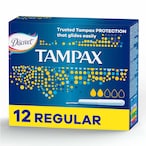 Buy Tampax Cardboard Applicator Regular Absorbency Tampons White 12 Tampons in UAE