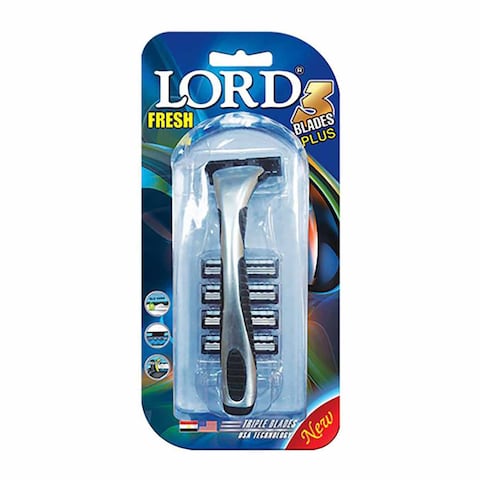 Lord Fresh Triple Blade Razor - 4 Blade Refills - Silver
