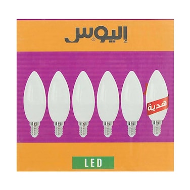 لمبة ليد شوكة اليوس - 5 واط - 6 لمبات - اضاءة دافئة