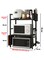 Cozy Nest 2 Tier Expandable Microwave Oven Rack with 6-Hook Non-Slip Pads with Spoons Knife Stand and Cutting Board Holder Adjustable Height and Width Kitchen Organizer Storage Shelf (2 Layer, Black)