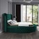 In House Lotus Velvet Bed Frame - King - 200x180 cm - Dark Green
