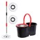 HYX Spin Mop And Bucket with Wringer Set, Floor Cleaning System, Easy Wring Foot Pedal, Stainless Steel Mop Handle