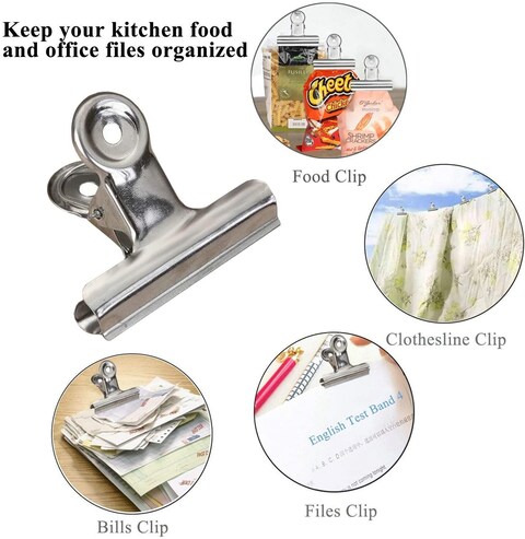 DMK Power Coopic Metal Clips 18 Packs Heavy Duty Stainless Steel Clips For Bag Background Drop All-Purpose Air Tight Seal Clip Cubicle Hooks Office School Kitchen